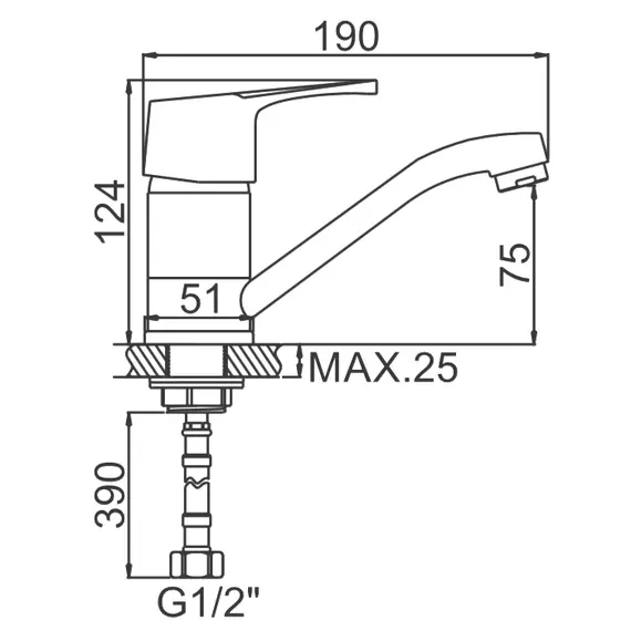 Смеситель для кухни Ledeme H50 L4550-2 хром, изображение 2