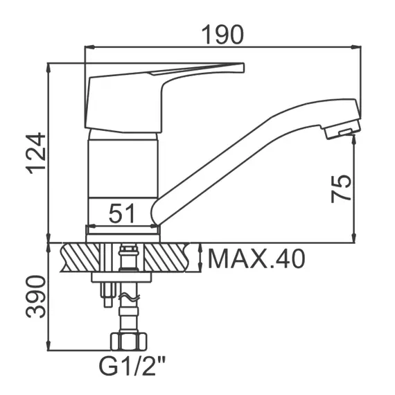 Смеситель для кухни Ledeme H50 L4550 хром, изображение 2