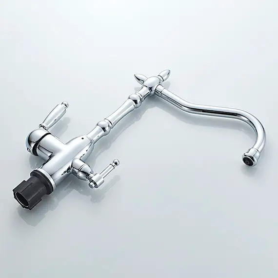 Смеситель для кухни со встроенным краном под фильтр питьевой воды Ledeme L4555-3 хром, изображение 4