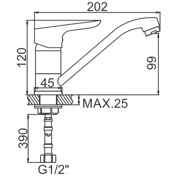 Смеситель для кухни Ledeme H60 L4560-2 хром, изображение 2