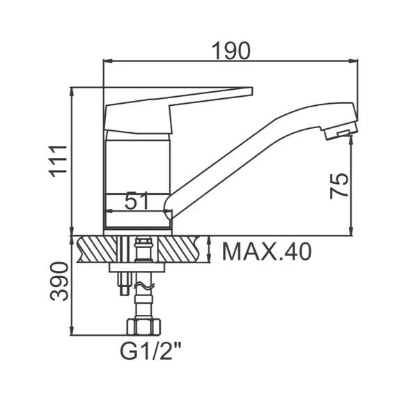 Смеситель для кухни Ledeme H68-B L4568-B хром, изображение 2