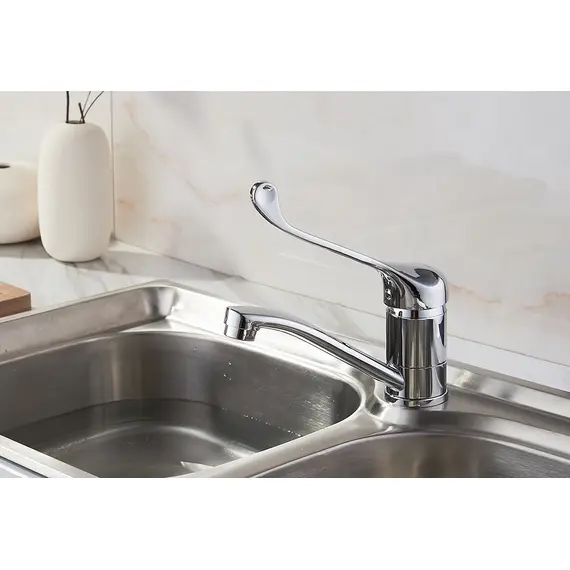 Локтевой смеситель для раковины Ledeme H79 L4579-2 хирургический хром, изображение 4