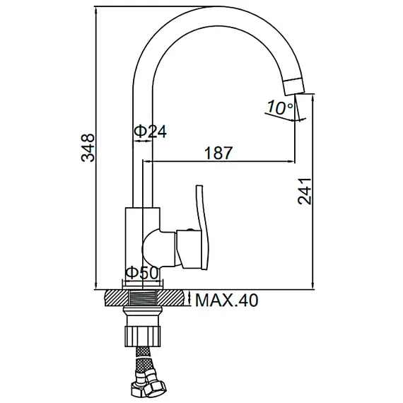 Смеситель для кухни Ledeme L4598 хром, изображение 2