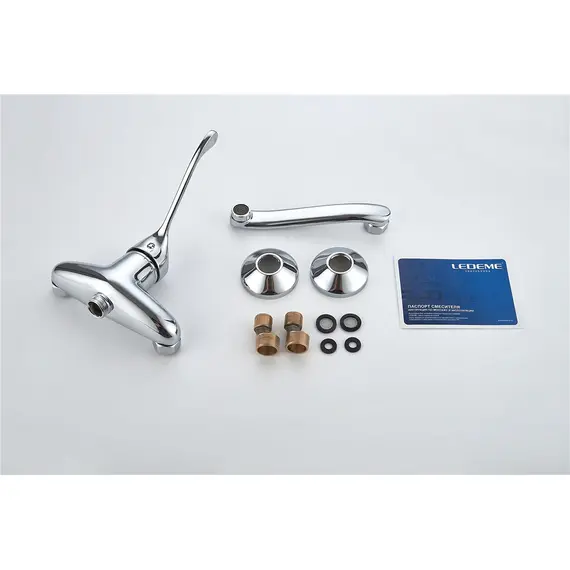 Настенный смеситель локтевой Ledeme H79 L4679 хирургический хром, изображение 13