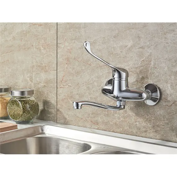 Настенный смеситель локтевой Ledeme H79 L4679 хирургический хром, изображение 3