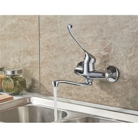 Настенный смеситель локтевой Ledeme H79 L4679 хирургический хром, изображение 4