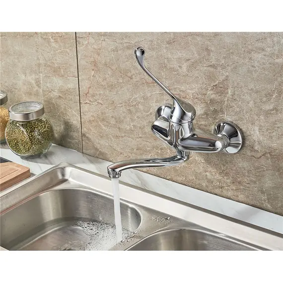 Настенный смеситель локтевой Ledeme H79 L4679 хирургический хром, изображение 5