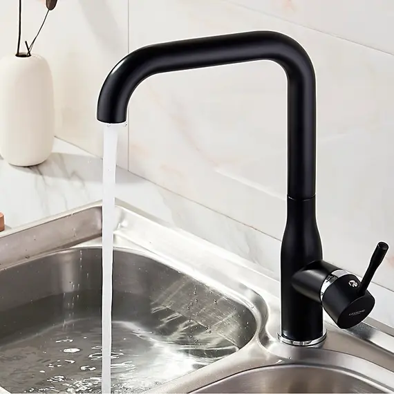 Смеситель для кухни Ledeme R L4069B черный, изображение 11