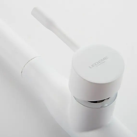 Смеситель для кухни Ledeme R L4698W белый, изображение 9