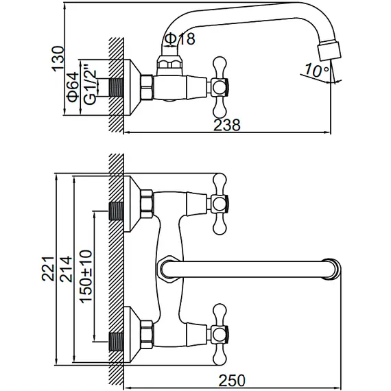Смеситель для кухни Ledeme H08 L4708 хром, изображение 2