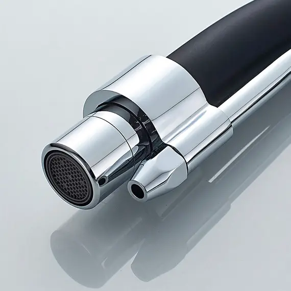 Смеситель для кухни с гибким изливом и встроенным краном под фильтр питьевой воды Ledeme L4755-2 черный/хром, изображение 8