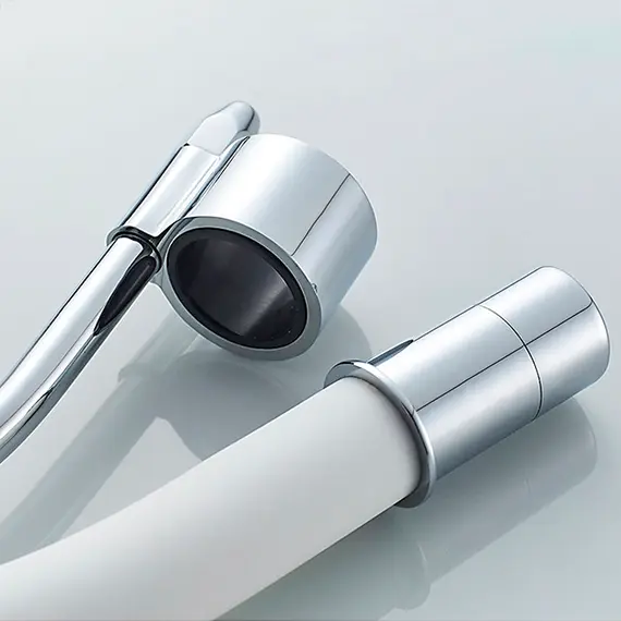 Смеситель для кухни с гибким изливом и встроенным краном под фильтр питьевой воды Ledeme L4755-3 белый/хром, изображение 4