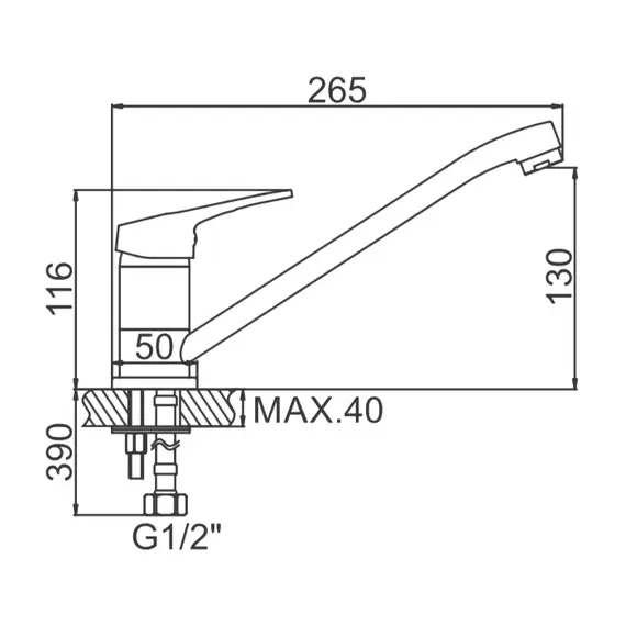 Смеситель для кухни Ledeme H13 L4813 хром, изображение 2