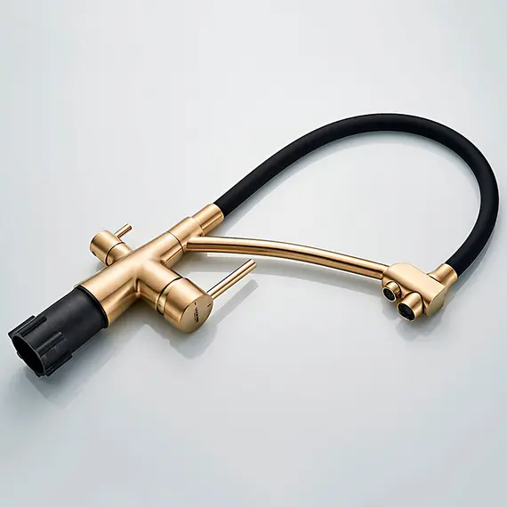 Смеситель для кухни с гибким изливом и встроенным краном под фильтр питьевой воды Ledeme L4855Y-2 хром, изображение 8