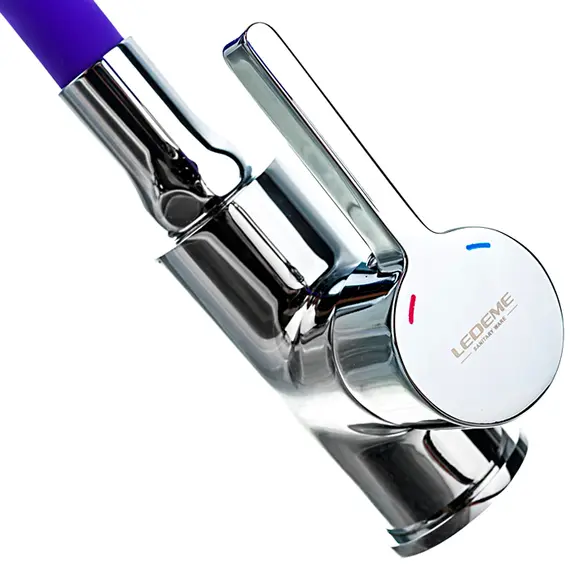 Смеситель для кухни с гибким изливом Ledeme Rainbow L4898-8 хром, изображение 7
