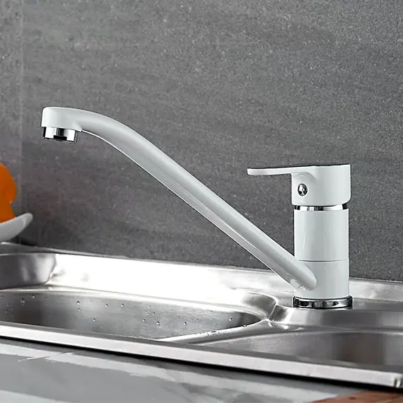 Смеситель для кухни Ledeme H03W L4903W белый/хром, изображение 3