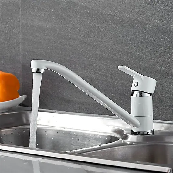 Смеситель для кухни Ledeme H03W L4903W белый/хром, изображение 4