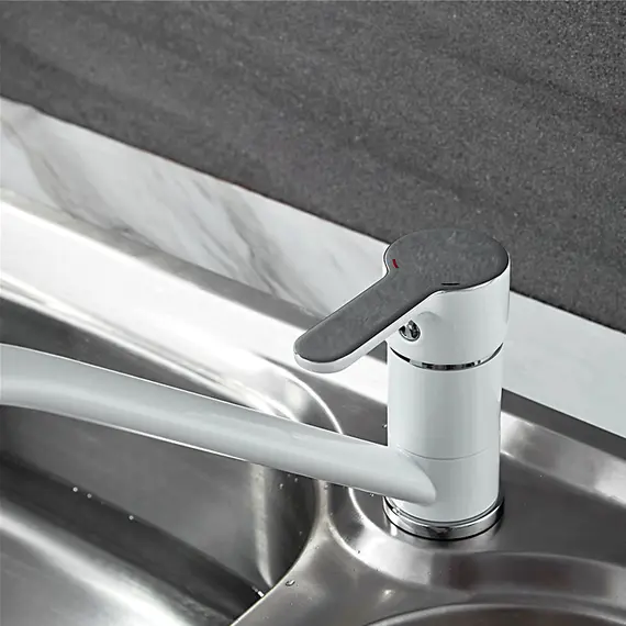 Смеситель для кухни Ledeme H03W L4903W белый/хром, изображение 5