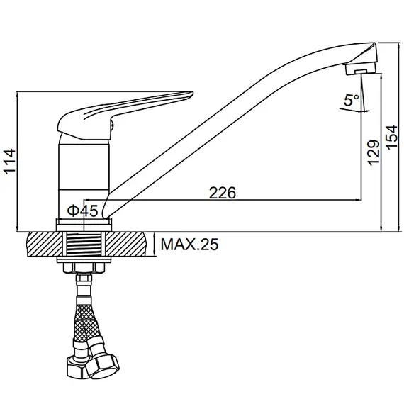 Смеситель для кухни Ledeme H48 L4948 хром, изображение 3