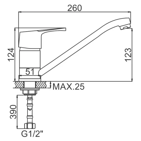 Смеситель для кухни Ledeme H50 L4950 хром, изображение 2