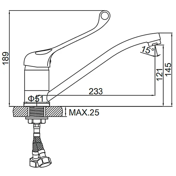 Локтевой смеситель для раковины Ledeme L4979 хирургический хром, изображение 3