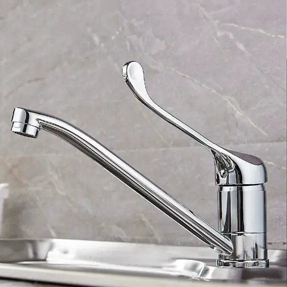 Локтевой смеситель для раковины Ledeme L4979 хирургический хром, изображение 6