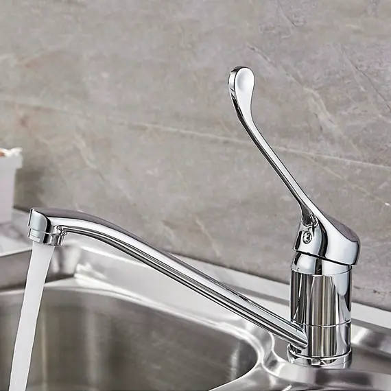 Локтевой смеситель для раковины Ledeme L4979 хирургический хром, изображение 7