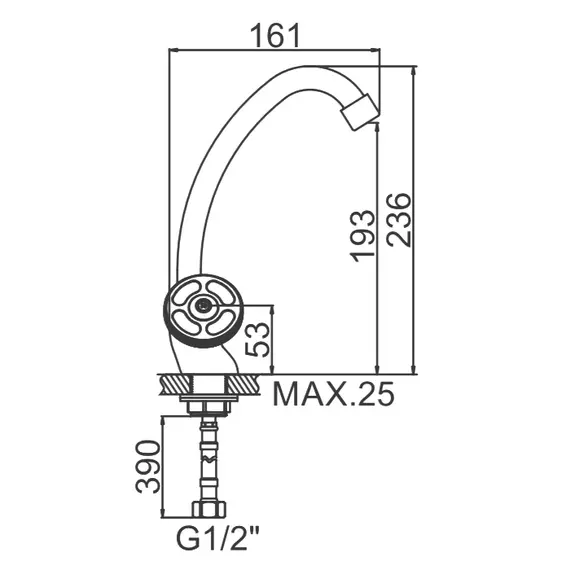 Смеситель для кухни Ledeme H89 L4989 хром, изображение 3