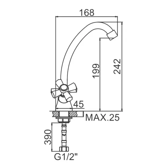 Смеситель для кухни Ledeme H90 L4990 хром, изображение 2