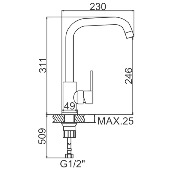 Смеситель для кухни Ledeme L4998-1 хром, изображение 2