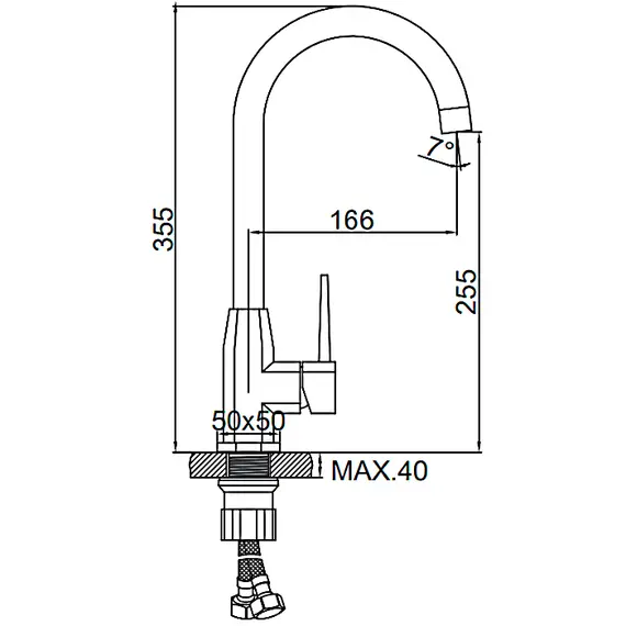 Смеситель для кухни Ledeme L4998-2 хром, изображение 2