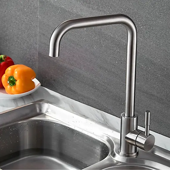 Смеситель для кухни Ledeme R L4998-4 суперсталь, изображение 3