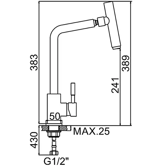 Смеситель для кухни Ledeme R L4998-5 суперсталь, изображение 2