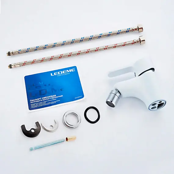Смеситель для биде Ledeme H03W L5003W белый/хром, изображение 9