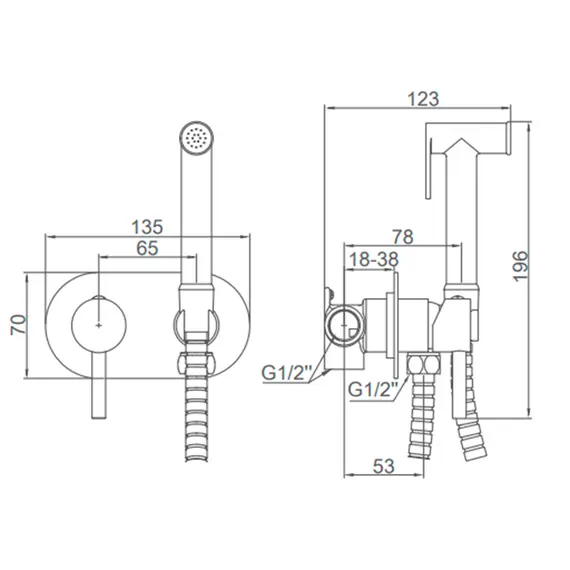 Смеситель с гигиеническим душем Ledeme L5398-5 хром, изображение 2