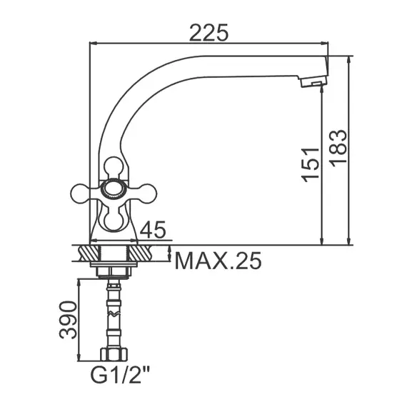 Смеситель для кухни Ledeme H19 L5819-2 хром, изображение 2