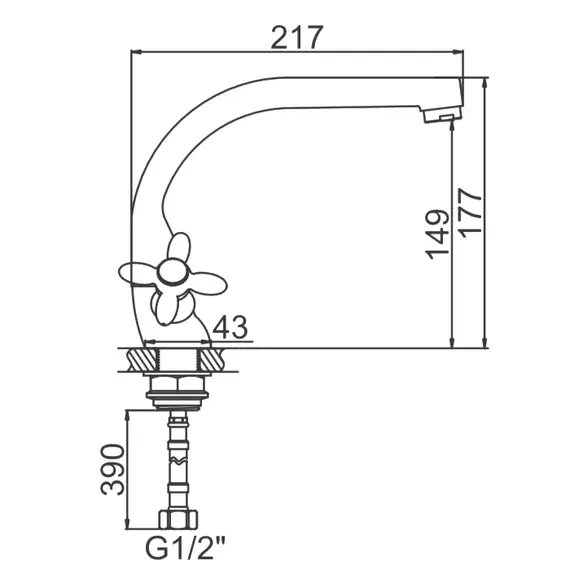 Смеситель для кухни Ledeme L5827-2 хром, изображение 2