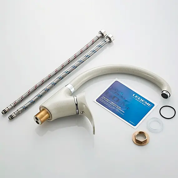 Смеситель для кухни Ledeme L5901E серый, изображение 10