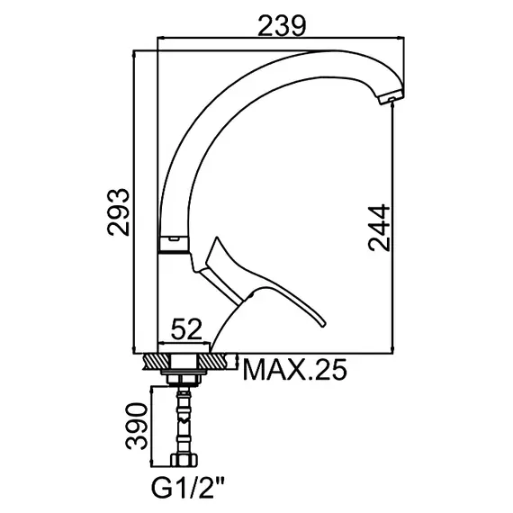 Смеситель для кухни Ledeme L5901E серый, изображение 2