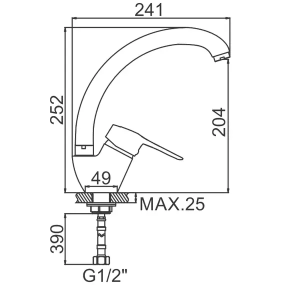 Смеситель для кухни Ledeme H04A L5904A суперсталь, изображение 2