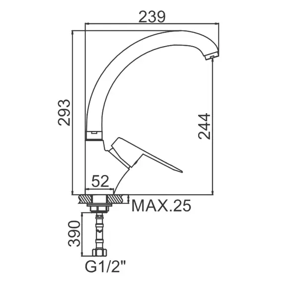 Смеситель для кухни Ledeme H07 L5907 хром, изображение 2