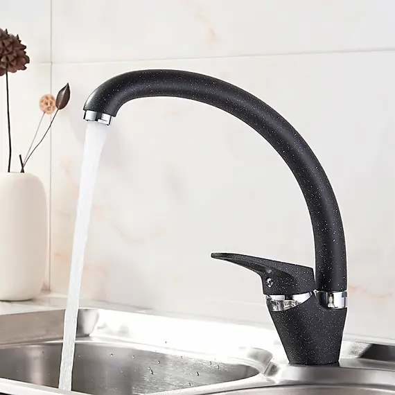 Смеситель для кухни Ledeme R L5913F черный, изображение 4