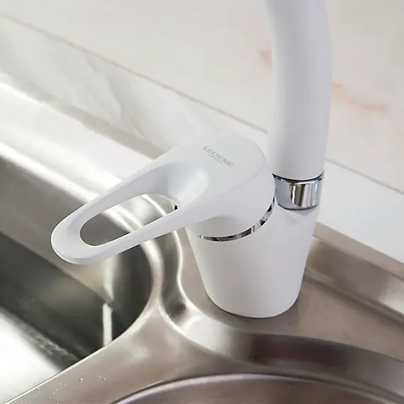 Смеситель для кухни Ledeme L5913H белый, изображение 7