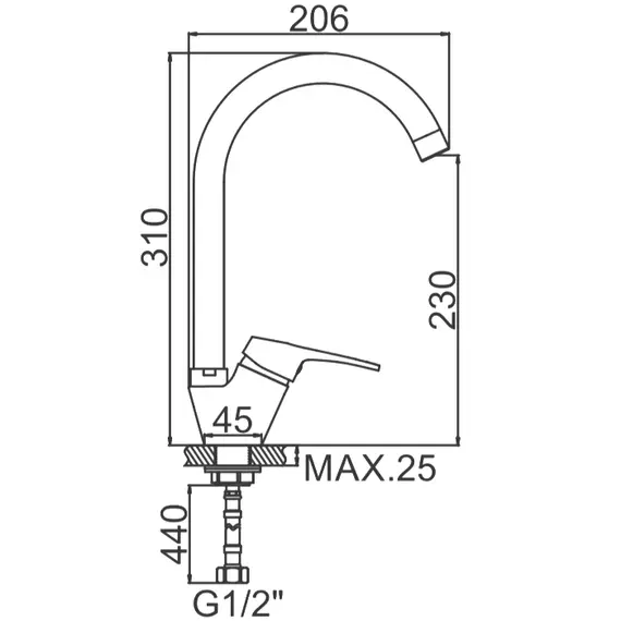 Смеситель для кухни Ledeme H53 L5953-2 хром, изображение 2