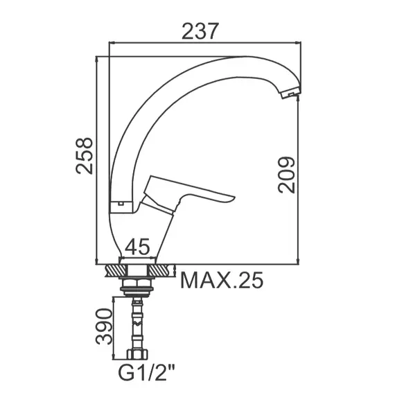 Смеситель для кухни Ledeme H60 L5960 хром, изображение 2