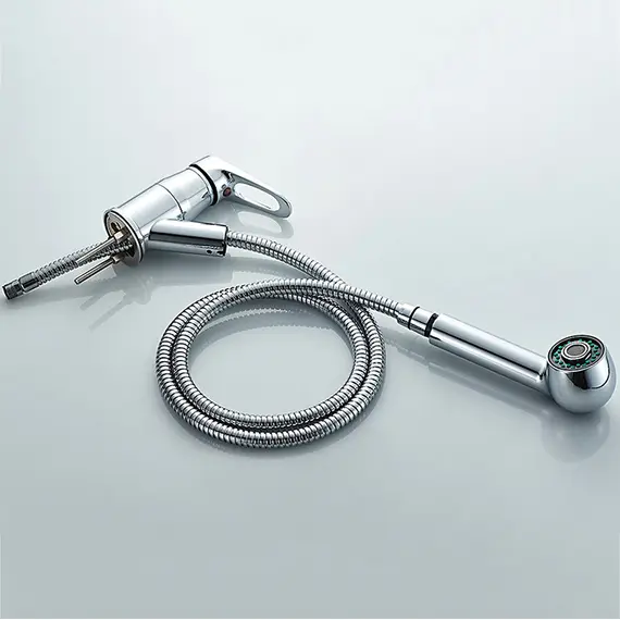 Смеситель для кухни с выдвижной лейкой с душем Ledeme H13 L6013 хром, изображение 10