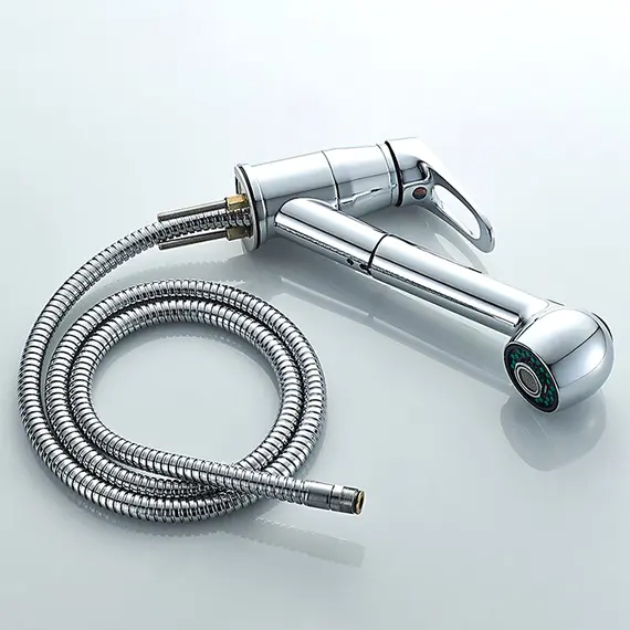 Смеситель для кухни с выдвижной лейкой с душем Ledeme H13 L6013 хром, изображение 3