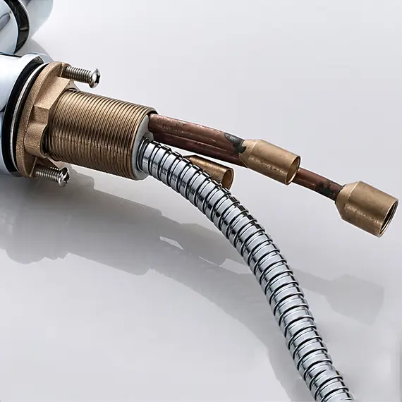 Смеситель для кухни с выдвижной лейкой с душем Ledeme L6155 хром, изображение 8