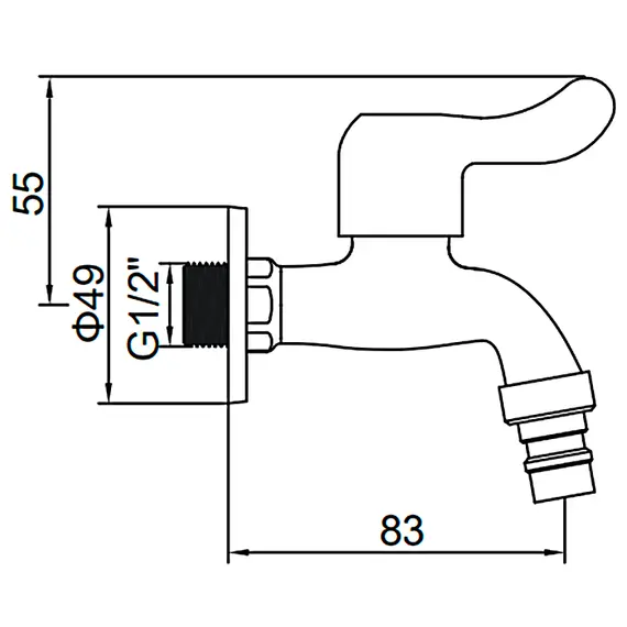 Кран водоразборный Ledeme L70102 нержавеющая сталь, изображение 2