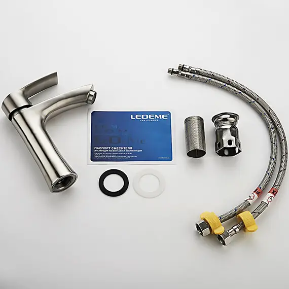 Смеситель для раковины Ledeme L71001 из нержавеющей стали, изображение 10